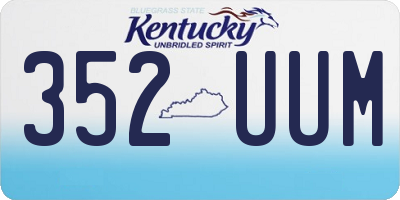 KY license plate 352UUM