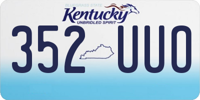 KY license plate 352UUO