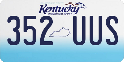 KY license plate 352UUS