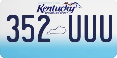 KY license plate 352UUU