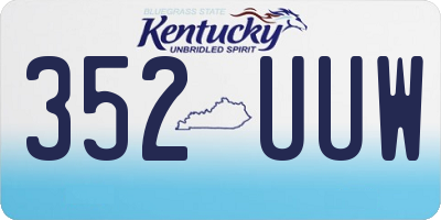 KY license plate 352UUW