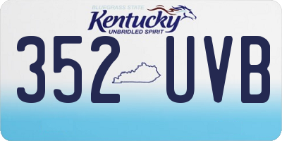 KY license plate 352UVB