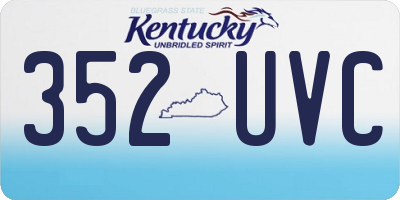 KY license plate 352UVC