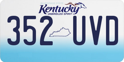 KY license plate 352UVD