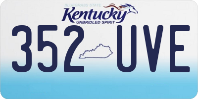 KY license plate 352UVE