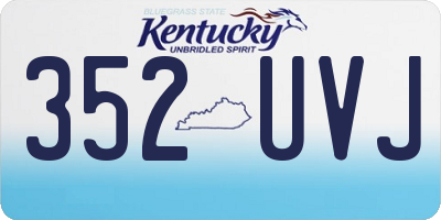 KY license plate 352UVJ
