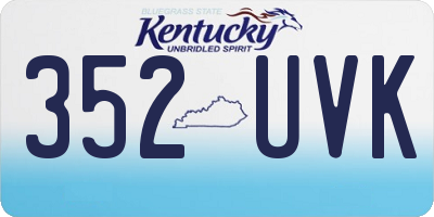 KY license plate 352UVK