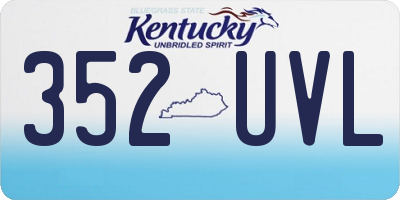 KY license plate 352UVL