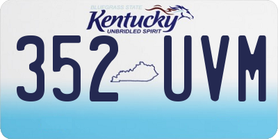 KY license plate 352UVM