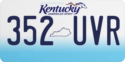 KY license plate 352UVR