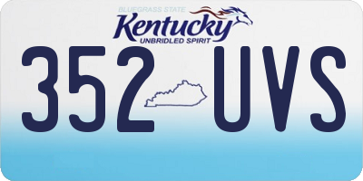 KY license plate 352UVS