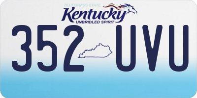 KY license plate 352UVU