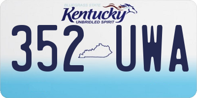 KY license plate 352UWA