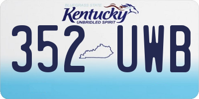 KY license plate 352UWB
