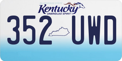 KY license plate 352UWD