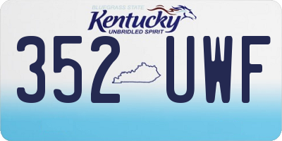 KY license plate 352UWF