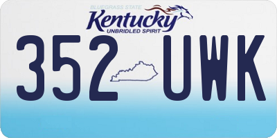 KY license plate 352UWK