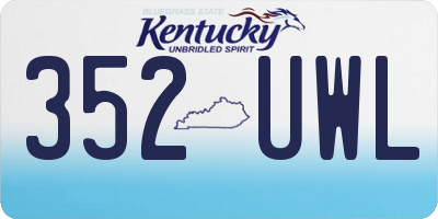 KY license plate 352UWL