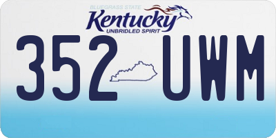 KY license plate 352UWM