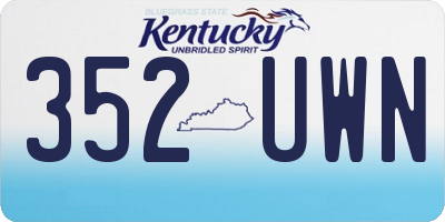 KY license plate 352UWN