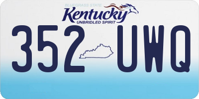 KY license plate 352UWQ