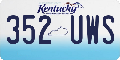 KY license plate 352UWS