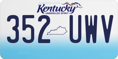 KY license plate 352UWV
