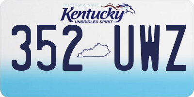 KY license plate 352UWZ