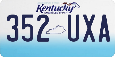KY license plate 352UXA