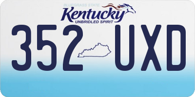 KY license plate 352UXD