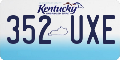 KY license plate 352UXE