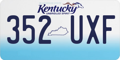 KY license plate 352UXF