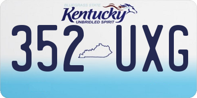 KY license plate 352UXG