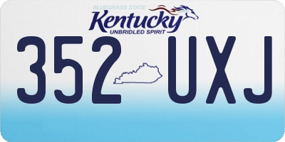 KY license plate 352UXJ