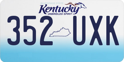 KY license plate 352UXK