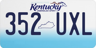 KY license plate 352UXL