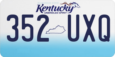 KY license plate 352UXQ