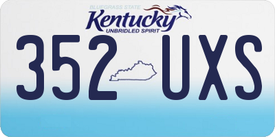 KY license plate 352UXS