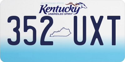 KY license plate 352UXT