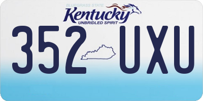 KY license plate 352UXU