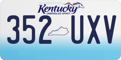 KY license plate 352UXV