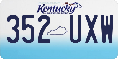 KY license plate 352UXW