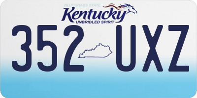 KY license plate 352UXZ