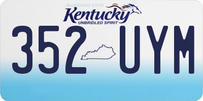 KY license plate 352UYM