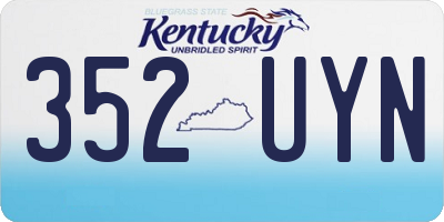 KY license plate 352UYN