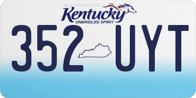 KY license plate 352UYT