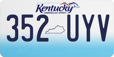 KY license plate 352UYV