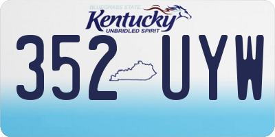 KY license plate 352UYW