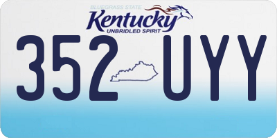 KY license plate 352UYY