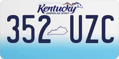 KY license plate 352UZC